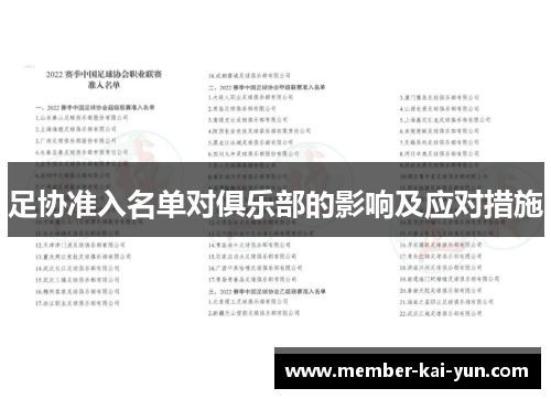 足协准入名单对俱乐部的影响及应对措施